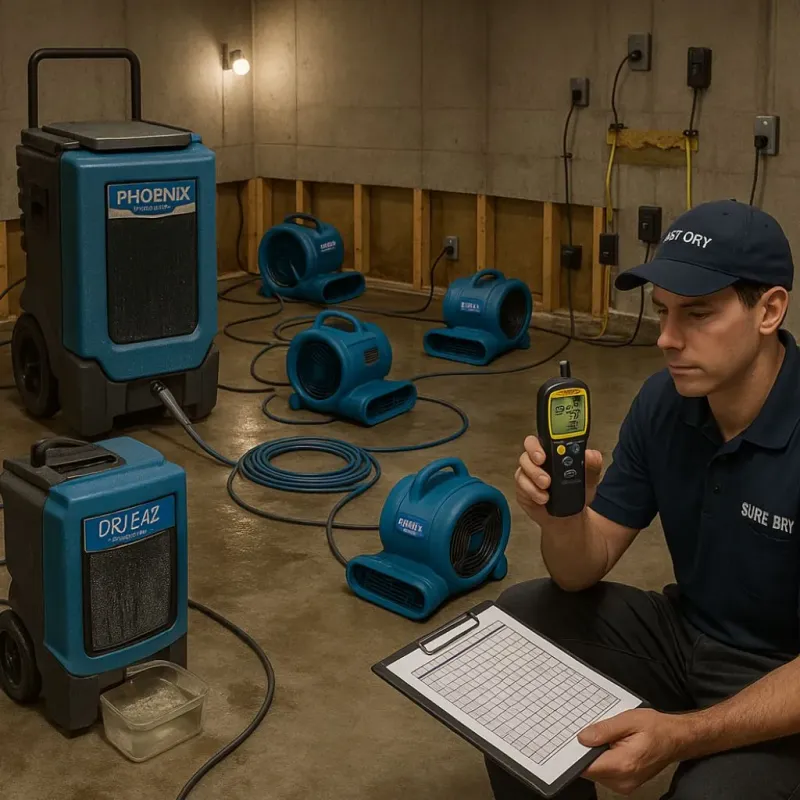 Structural Drying and Dehumidification process in Locust Grove, OK